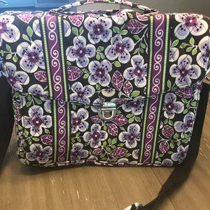 Vera Bradley Brief Case Laptop Bag Plum Petals